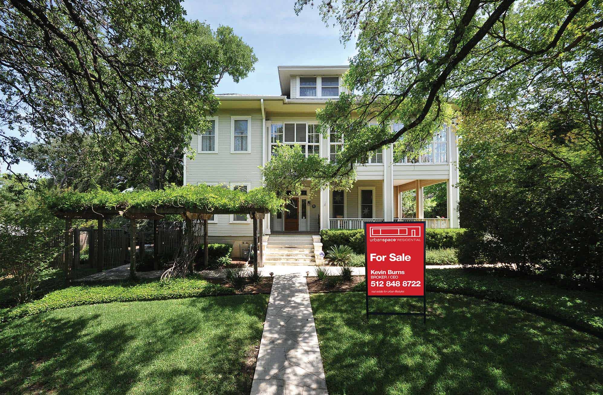 House-Exterior-with-For-Sale-sign-revised-web house exterior with for sale sign in yard urbanspace realtors austin
