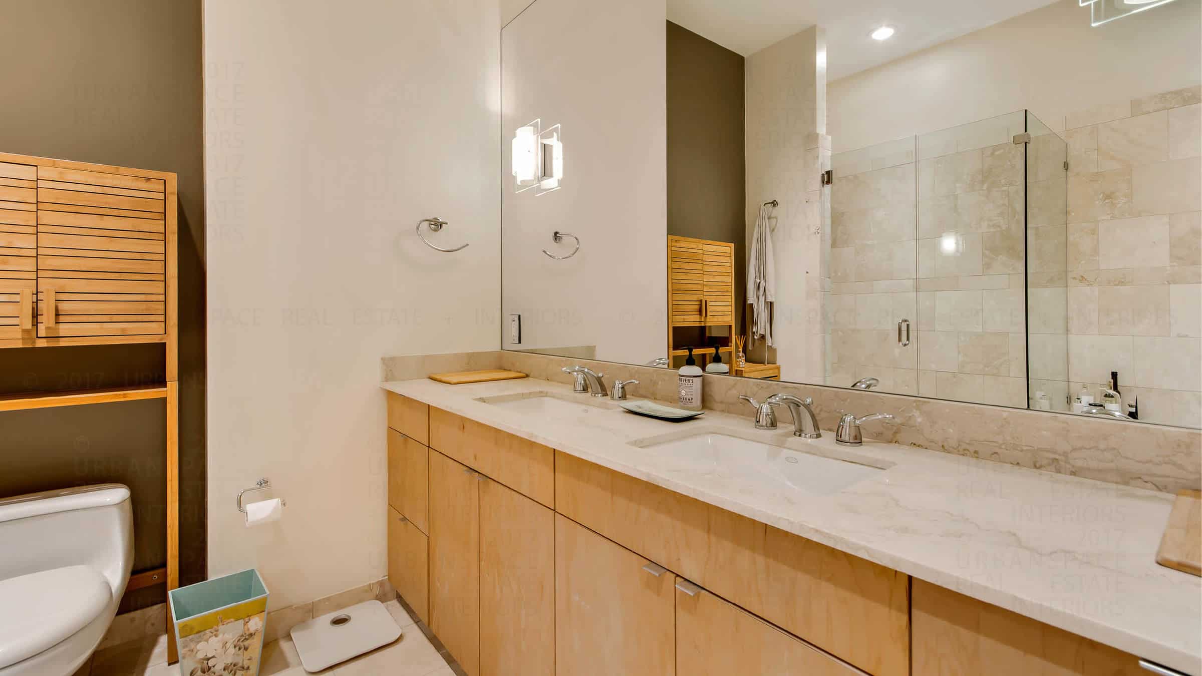 bathroom double vanity 5 fifty five austin downtown condo