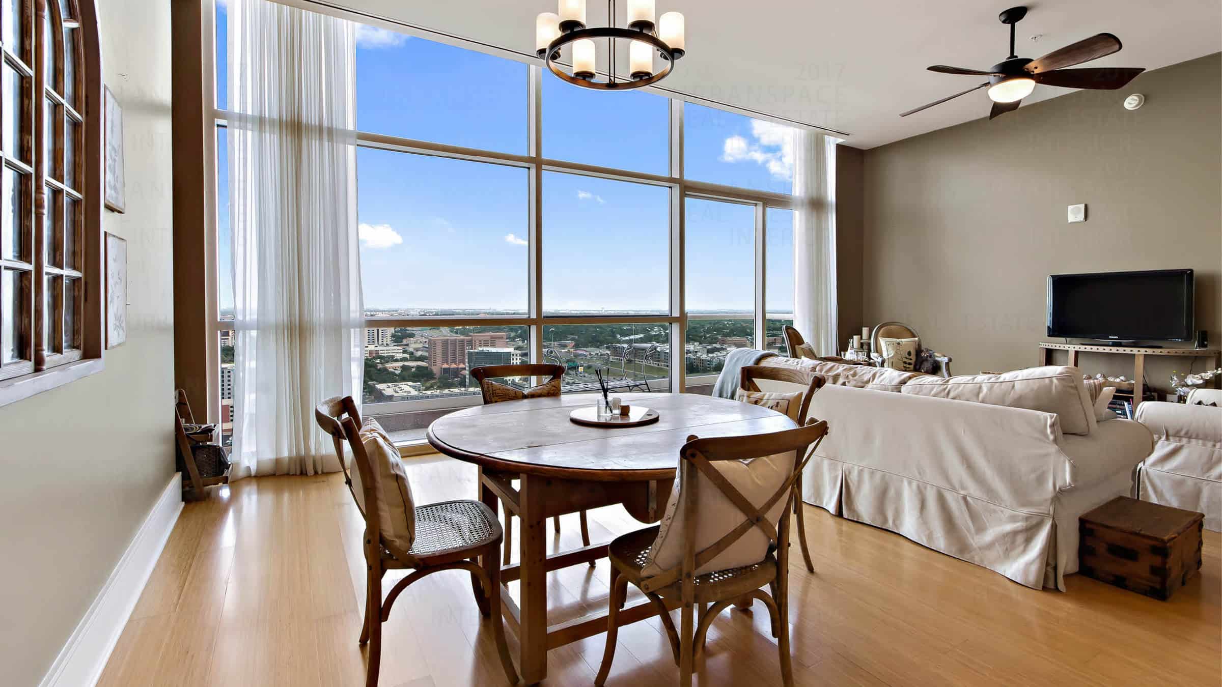 5 fifty five condo window natural light table area downtown austin