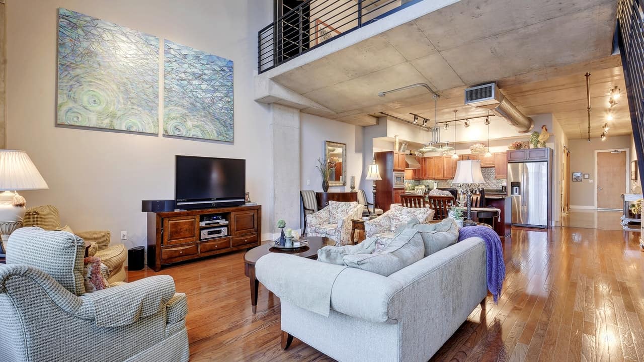 living room loft austin city downtown condo spacious