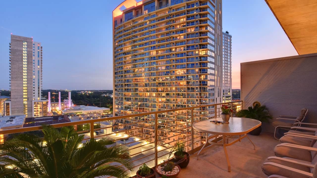 lighting balcony view downtown austin lofts