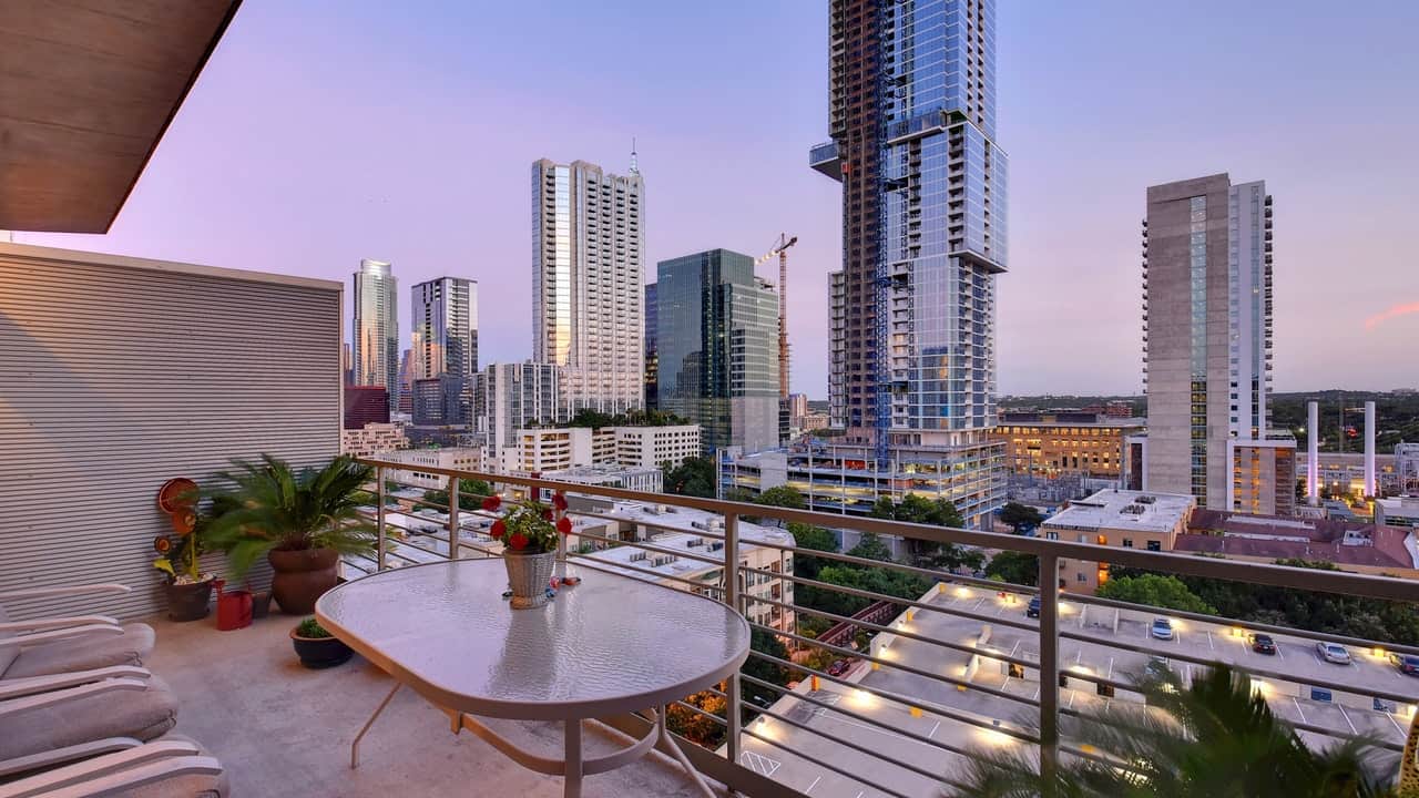 sky view balcony austin city lofts downtown