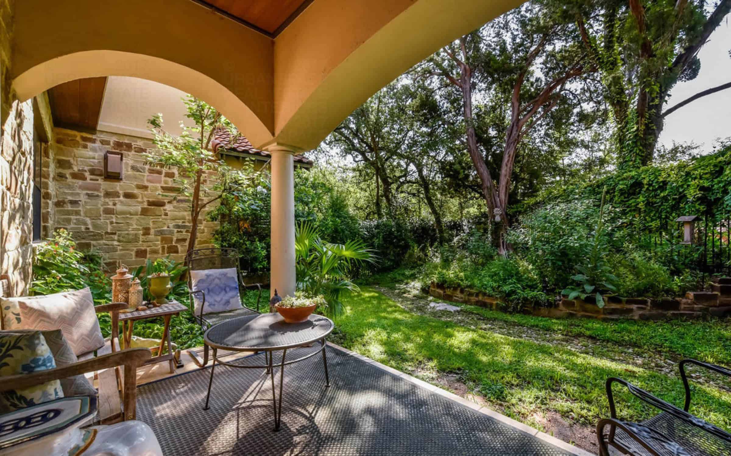 porch backyard landscaping liberty park house austin