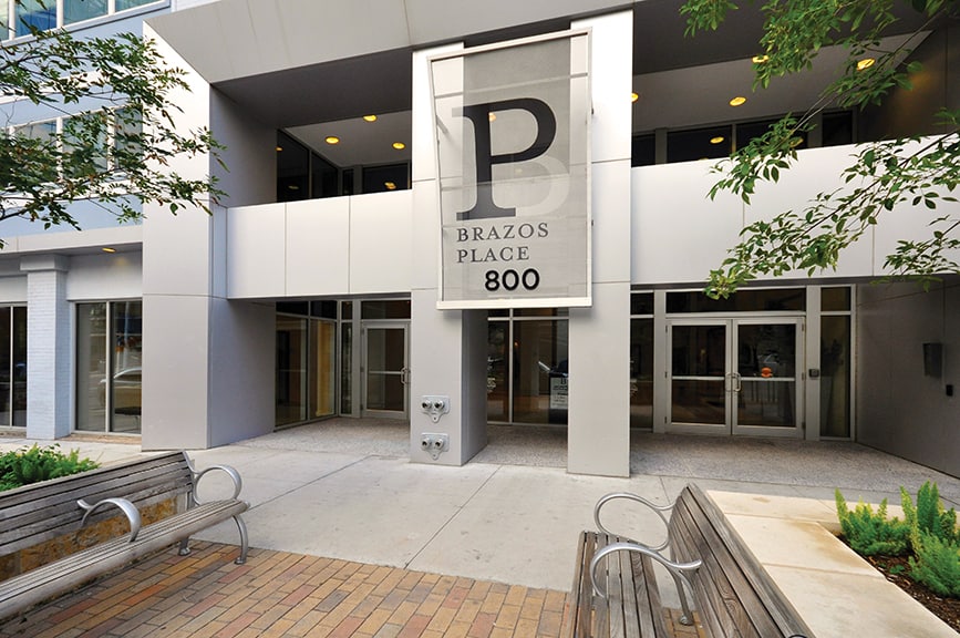 exterior of building brazos place downtown austin