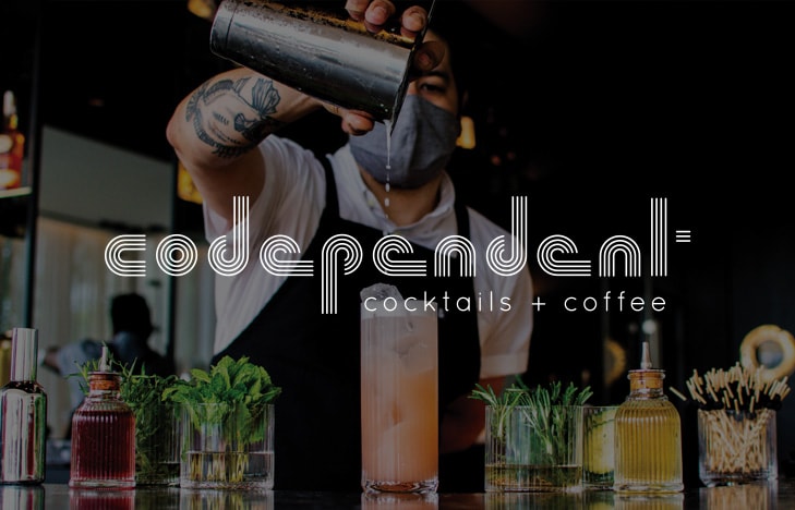 Codependent Cocktails + Coffee with logo
