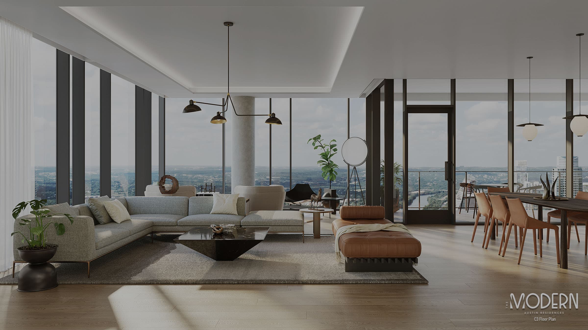The Modern Austin Residences C3 floor plan rendering