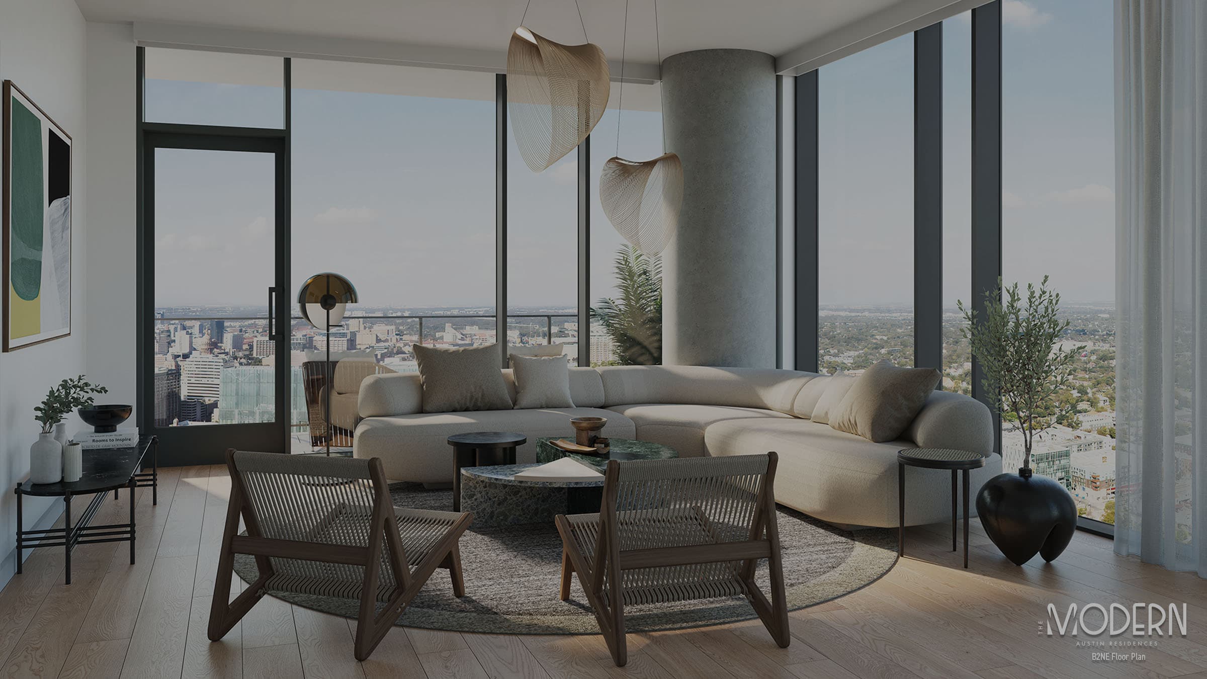 The Modern Austin Residences B2NE floor plan rendering